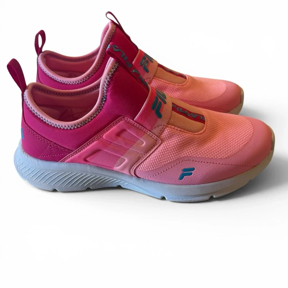 FILA‎ Landbuzzer Ombre Big Girls Running Shoes Size 6Y Pink Slip On